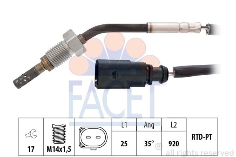 FACET Sensor, Abgastemperatur Made in Italy - OE Equivalent