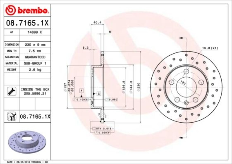 Bremsbelagsatz, Scheibenbremse BREMBO WW1497767 online kaufen