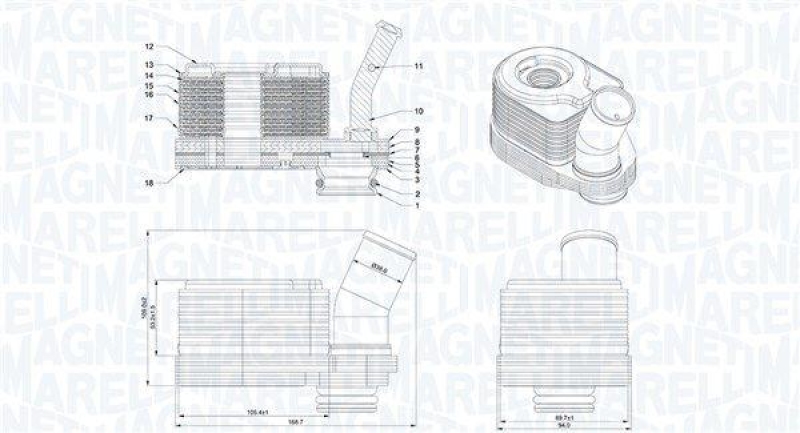 MAGNETI MARELLI Ölkühler, Motoröl