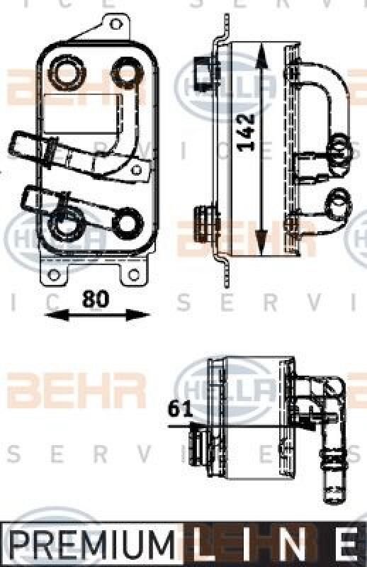 HELLA Oil Cooler, automatic transmission BEHR HELLA SERVICE *** PREMIUM LINE ***