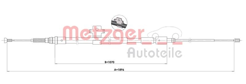 METZGER Cable Pull, parking brake