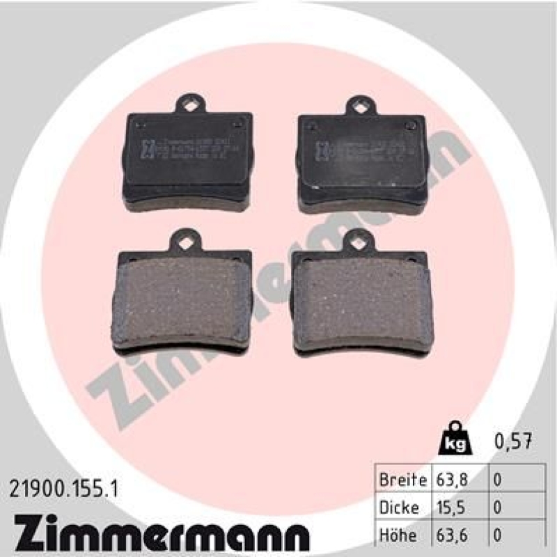 ZIMMERMANN Brake Pad Set, disc brake