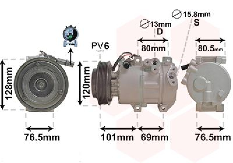 VAN WEZEL Compressor, air conditioning