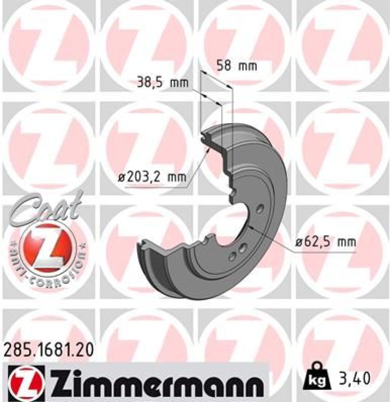 ZIMMERMANN Brake Drum COAT Z