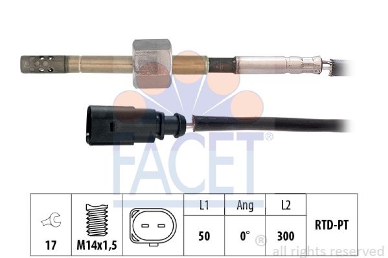 FACET Sensor, exhaust gas temperature Made in Italy - OE Equivalent