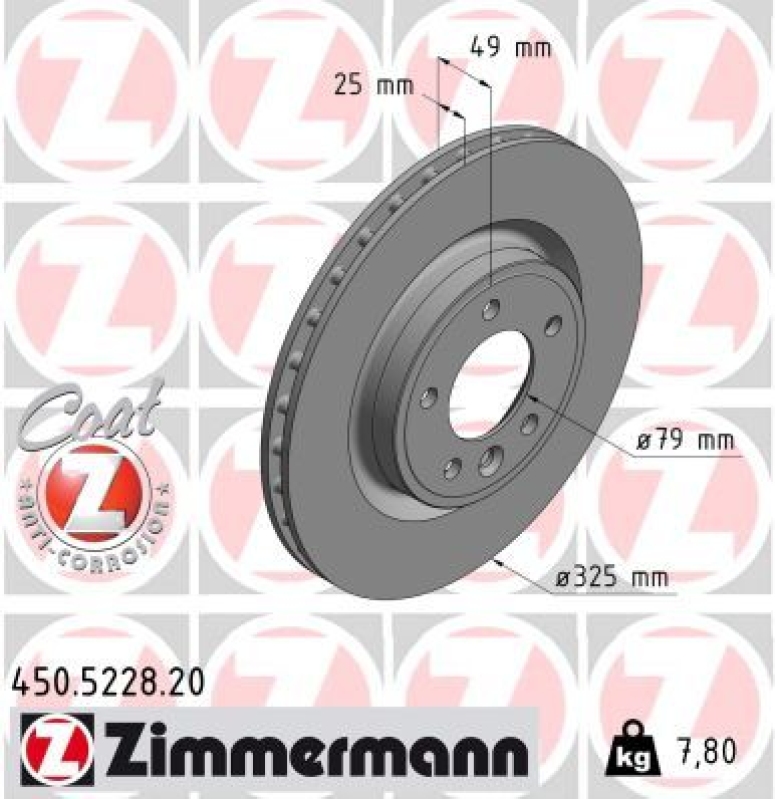 2x ZIMMERMANN Bremsscheibe COAT Z