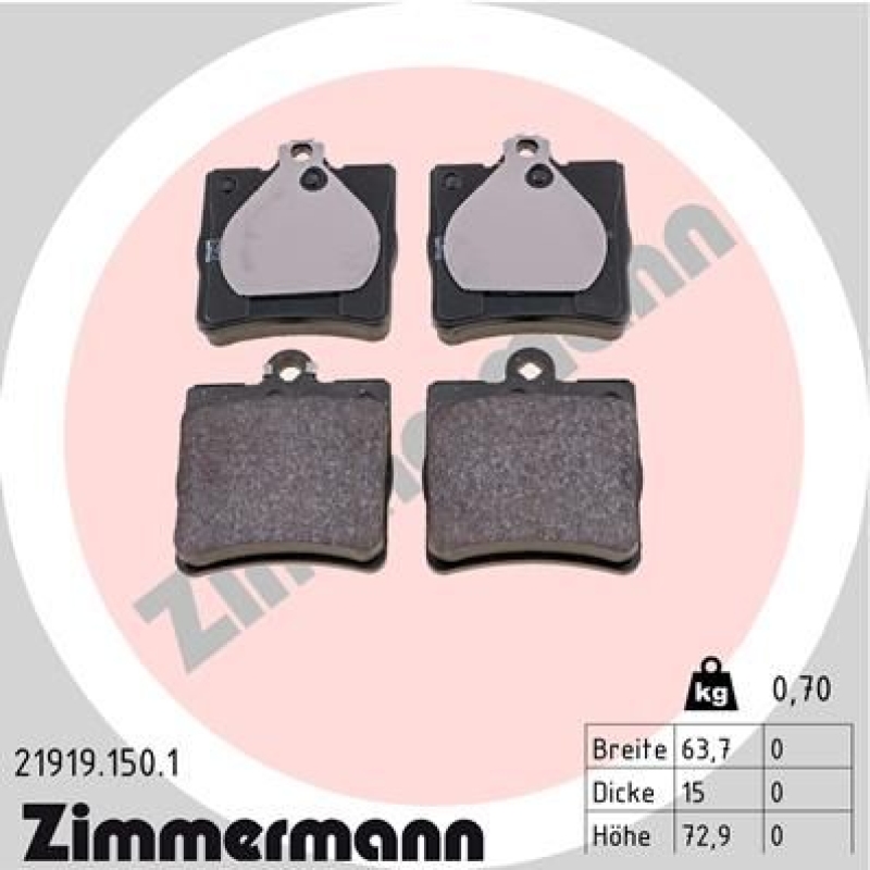 ZIMMERMANN Brake Pad Set, disc brake