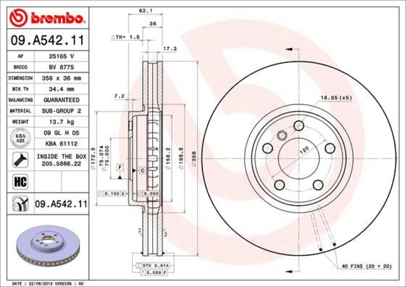 2x BREMBO Bremsscheibe PRIME LINE - UV Coated