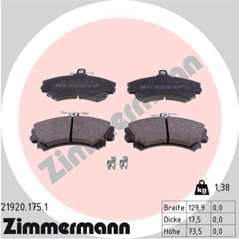 2x ZIMMERMANN Bremsscheiben Ø256mm + Beläge Vorne passend für Mitsubishi Colt VI