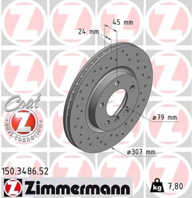 2x ZIMMERMANN Bremsscheibe SPORT COAT Z