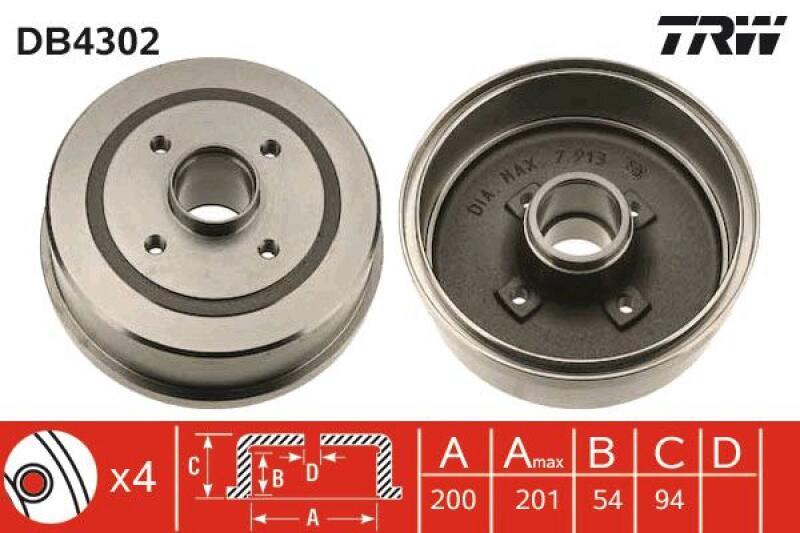 2x TRW Brake Drum