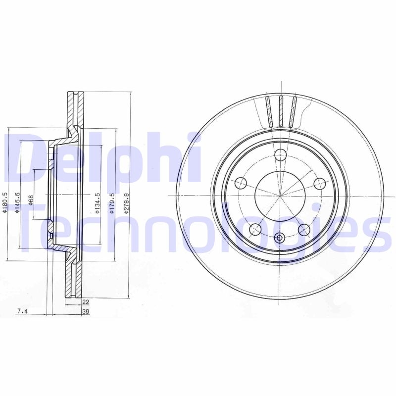 2x DELPHI Bremsscheibe