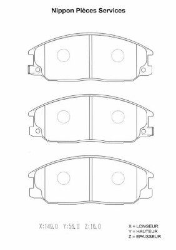 NPS Brake Pad Set, disc brake