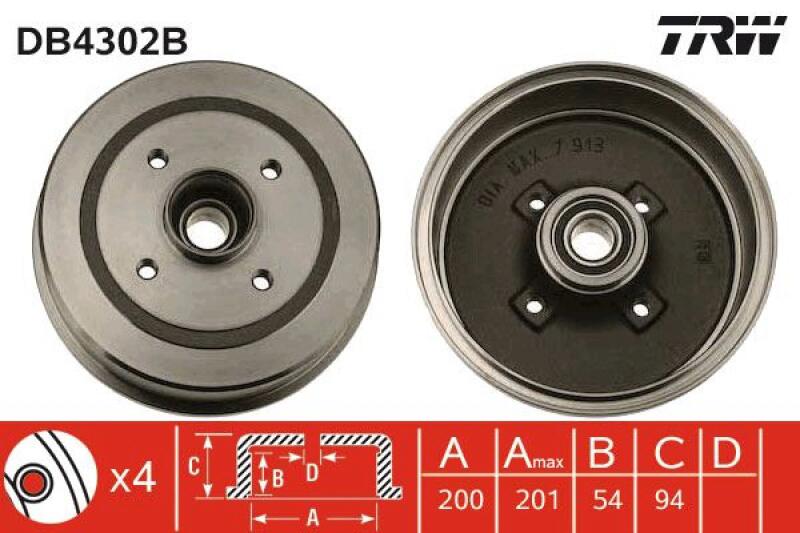 2x TRW Bremstrommel