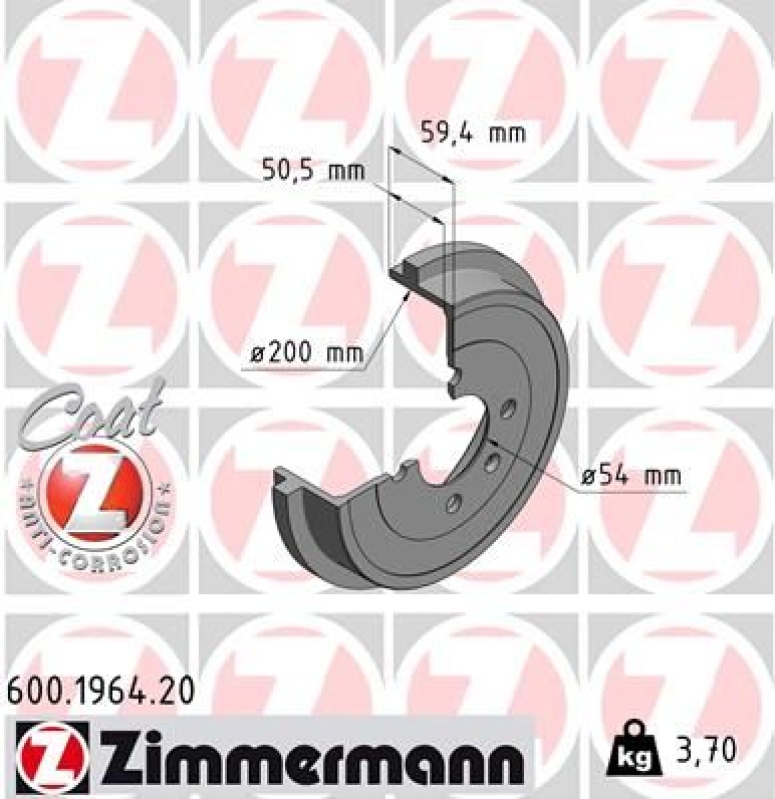 2x ZIMMERMANN Brake Drum COAT Z