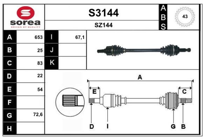 SNRA Drive Shaft