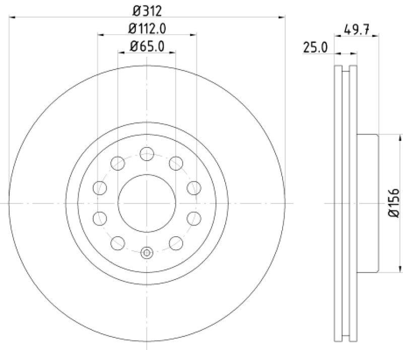 2x HELLA Brake Disc PRO High Carbon