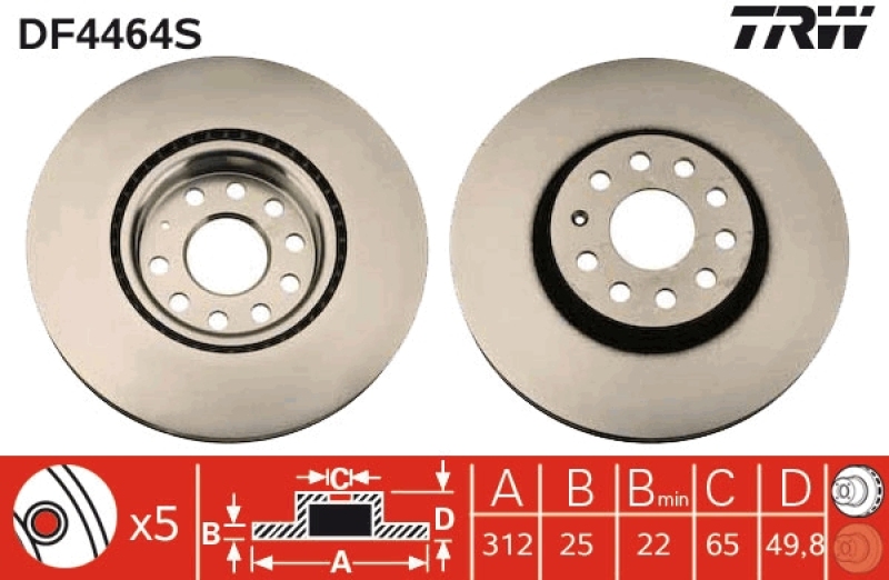 2x TRW Bremsscheibe