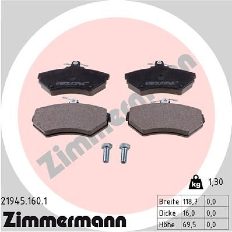 2x ZIMMERMANN Bremsscheiben Ø288mm + Beläge Vorne passend für VW Golf III (1H1)