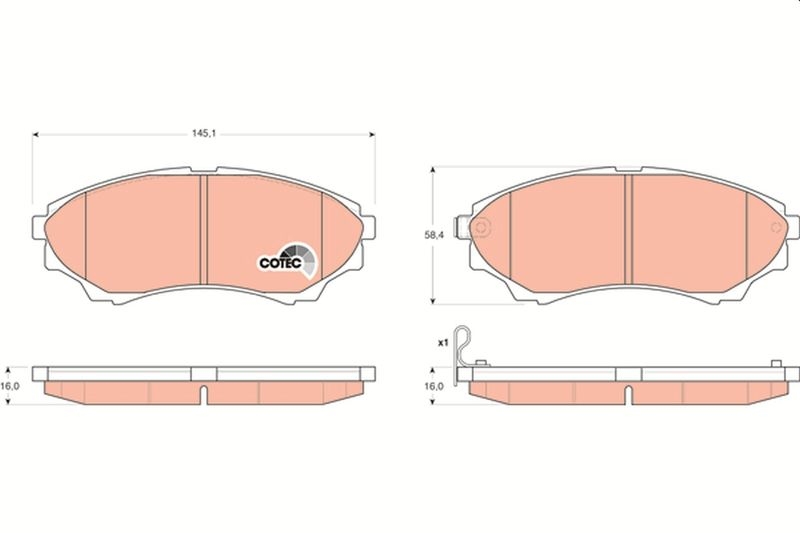 TRW Brake Pad Set, disc brake COTEC