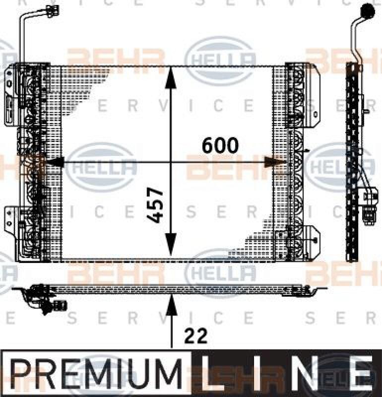 HELLA Kondensator, Klimaanlage BEHR HELLA SERVICE *** PREMIUM LINE ***