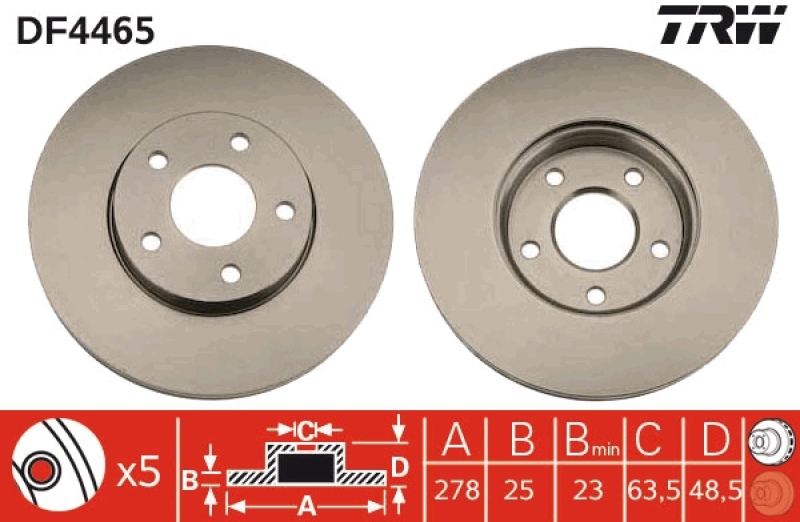 2x TRW Bremsscheibe