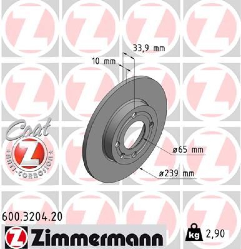 2x ZIMMERMANN Bremsscheiben Ø239mm + Beläge Vorne passend für VW Polo III (6N1)