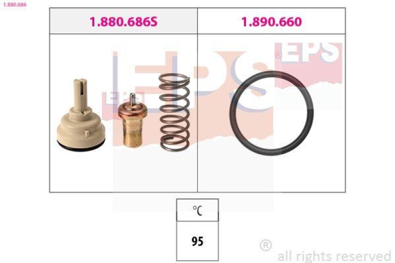 EPS Thermostat für Kühlmittel / Kühlerthermostat Made in Italy - OE Equivalent