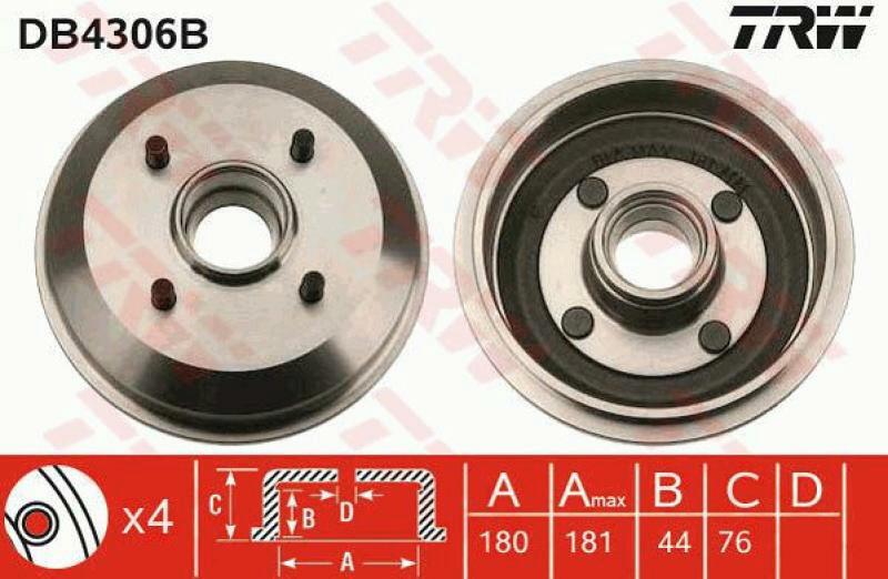 2x TRW Brake Drum