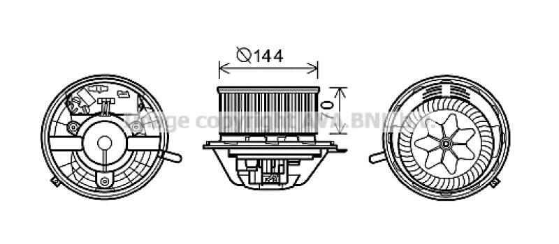 AVA QUALITY COOLING Electric Motor, interior blower