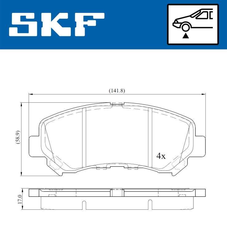 SKF Bremsbelagsatz, Scheibenbremse