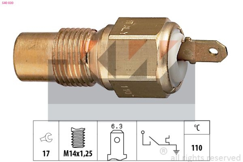 KW Temperaturschalter, Kühlmittelwarnlampe Made in Italy - OE Equivalent