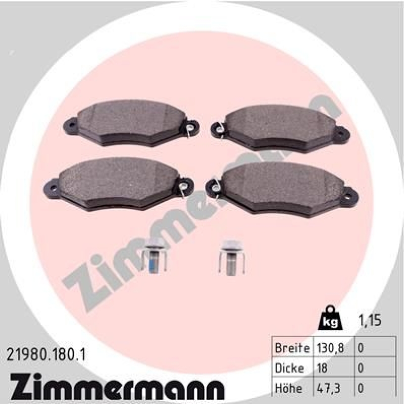 ZIMMERMANN Brake Pad Set, disc brake