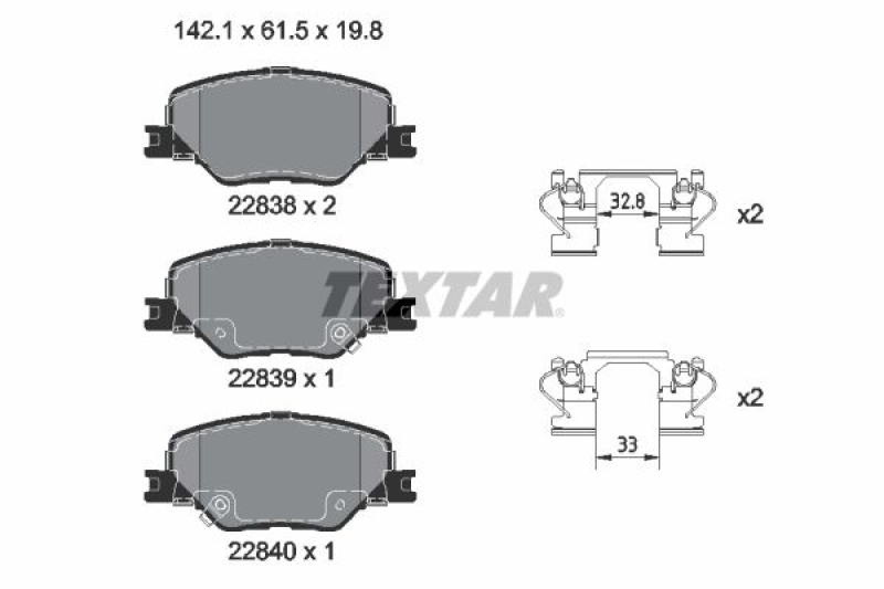 TEXTAR Brake Pad Set, disc brake Q+