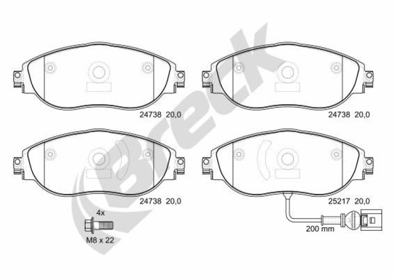 BRECK Brake Pad Set, disc brake