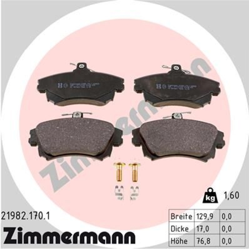 ZIMMERMANN Brake Pad Set, disc brake