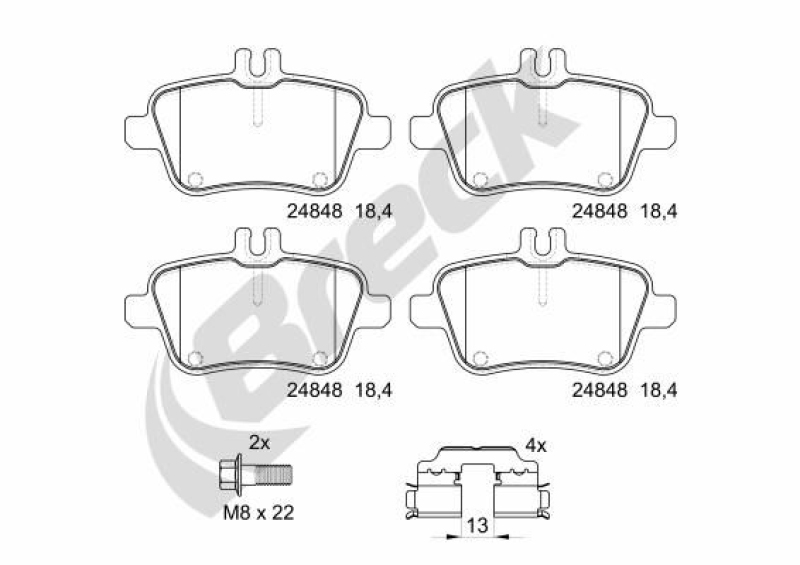 BRECK Brake Pad Set, disc brake