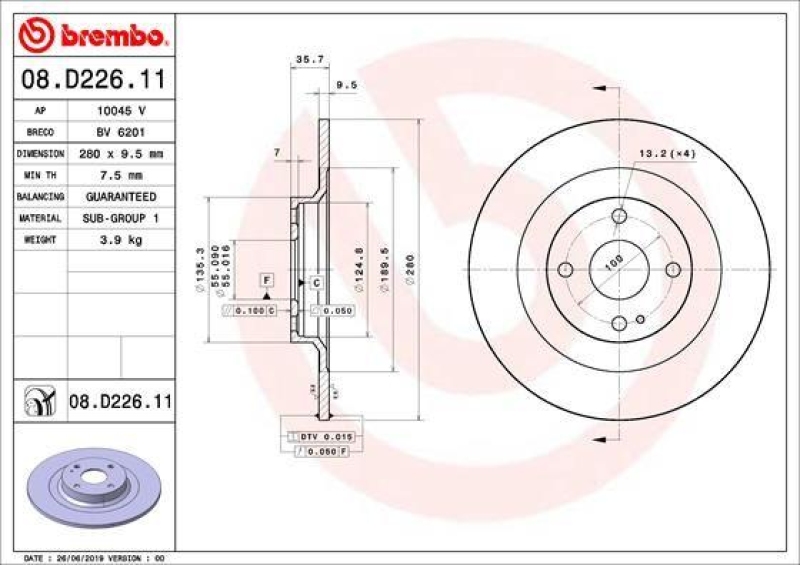 BREMBO Brake Disc COATED DISC LINE