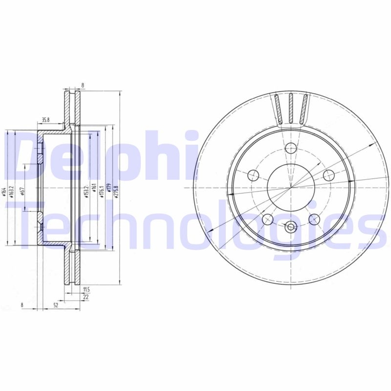 2x DELPHI Bremsscheibe