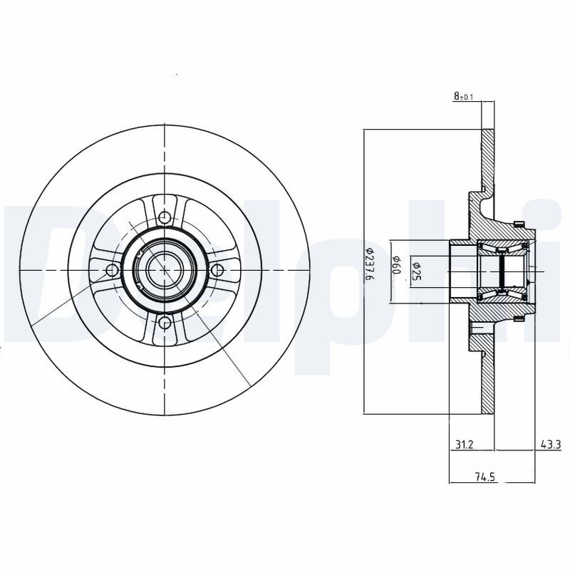 2x DELPHI Bremsscheibe