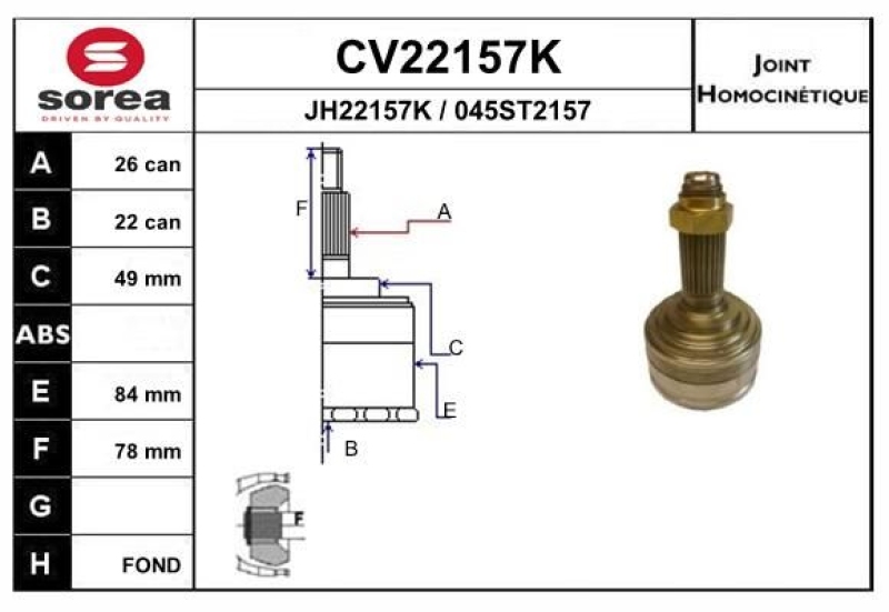 EAI Joint Kit, drive shaft