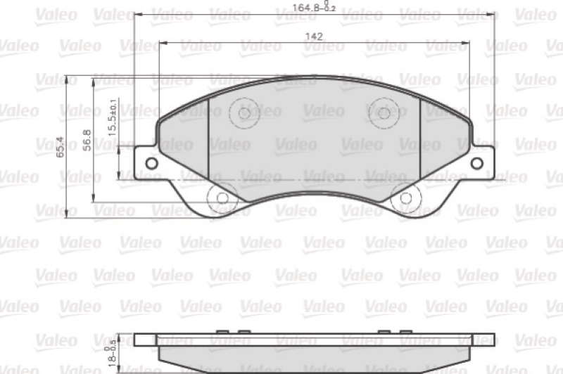 VALEO Bremsbelagsatz, Scheibenbremse OPTIPACK for LCV