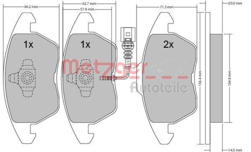 METZGER Bremsscheiben Ø288 + Beläge Vorne passend für VW Golf V VI 1K1 1.4 16V