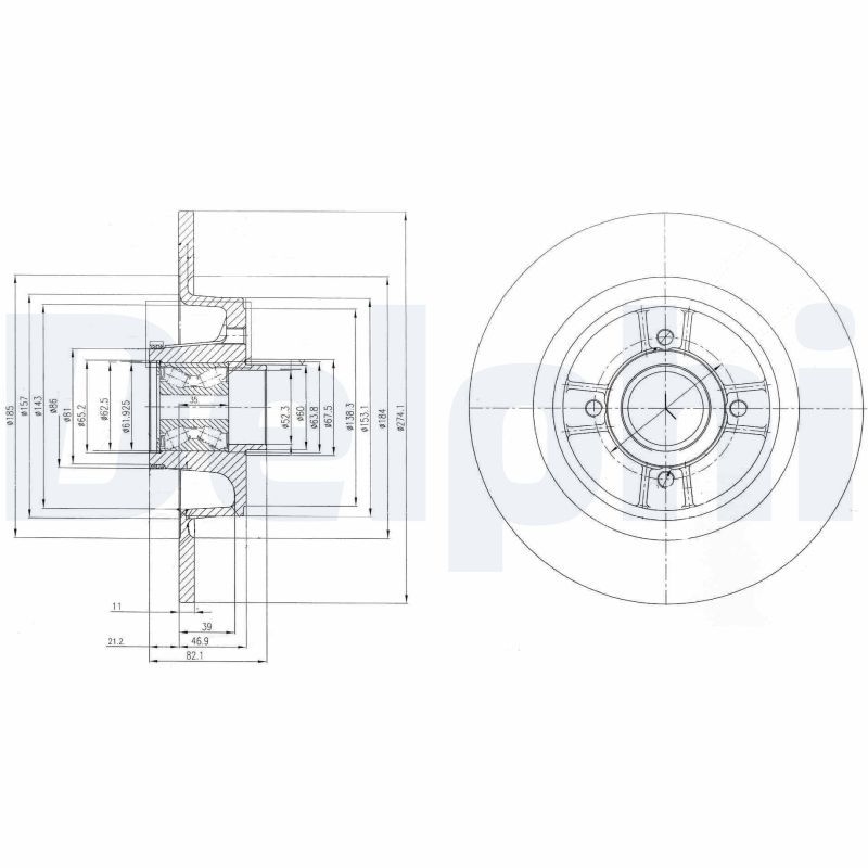 2x DELPHI Bremsscheibe