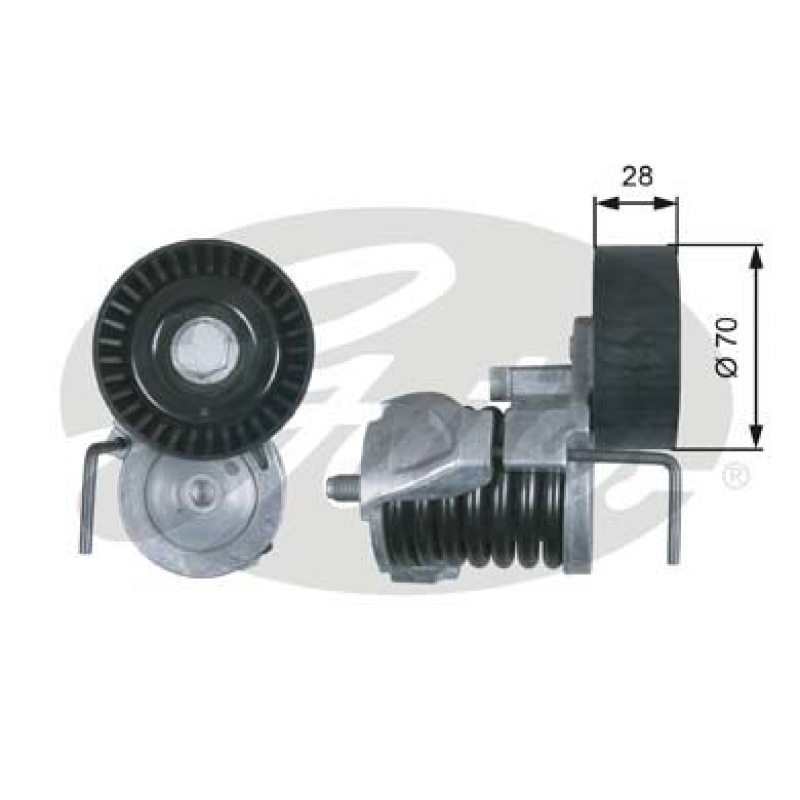 GATES Tensioner Pulley, V-ribbed belt DriveAlign®