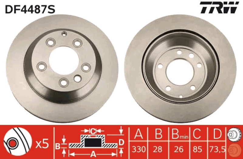 2x TRW Bremsscheibe