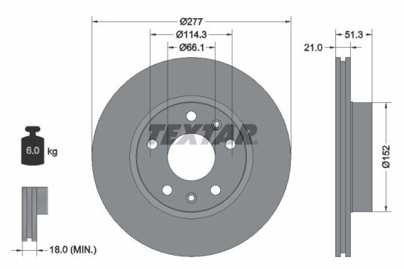 2x TEXTAR Bremsscheibe PRO