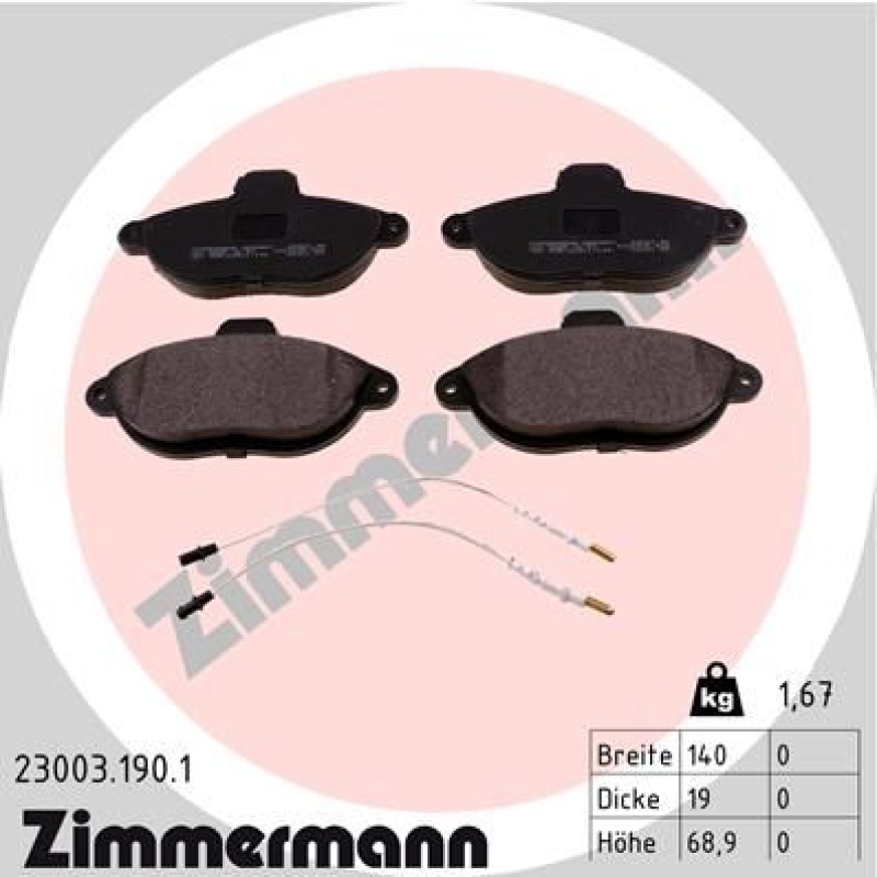 ZIMMERMANN Brake Pad Set, disc brake