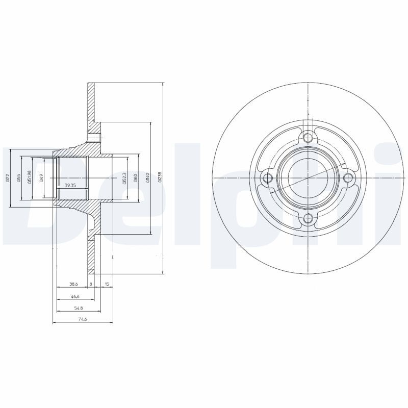 2x DELPHI Bremsscheibe