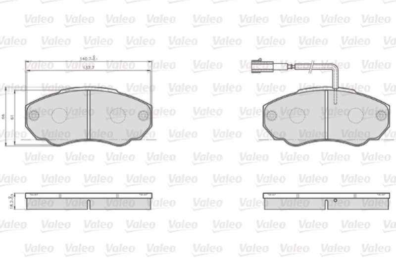 VALEO Bremsbelagsatz, Scheibenbremse OPTIPACK for LCV